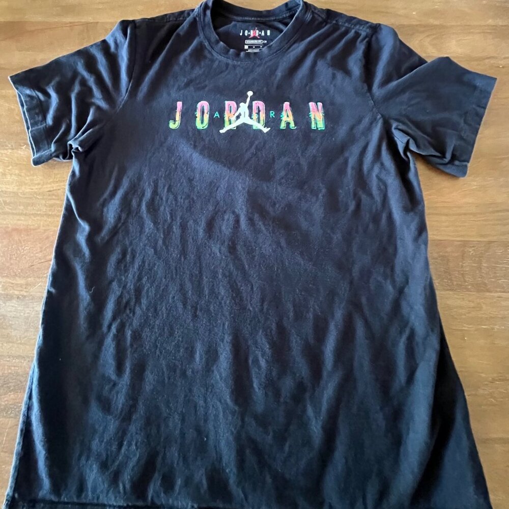 Air‎ Jordan Shirt Mens Medium M Black Jump Man Flight Basketball (363277-00A)